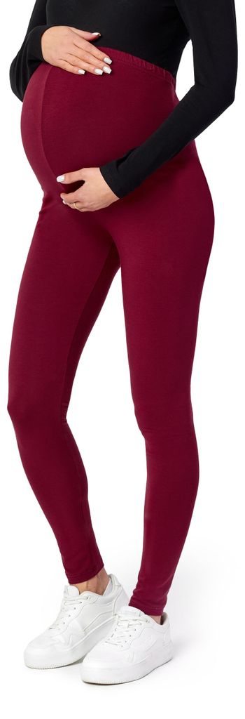 Be Mammy Lange Umstandsleggings aus Viskose BE-02 (Burgund, Produktbild 