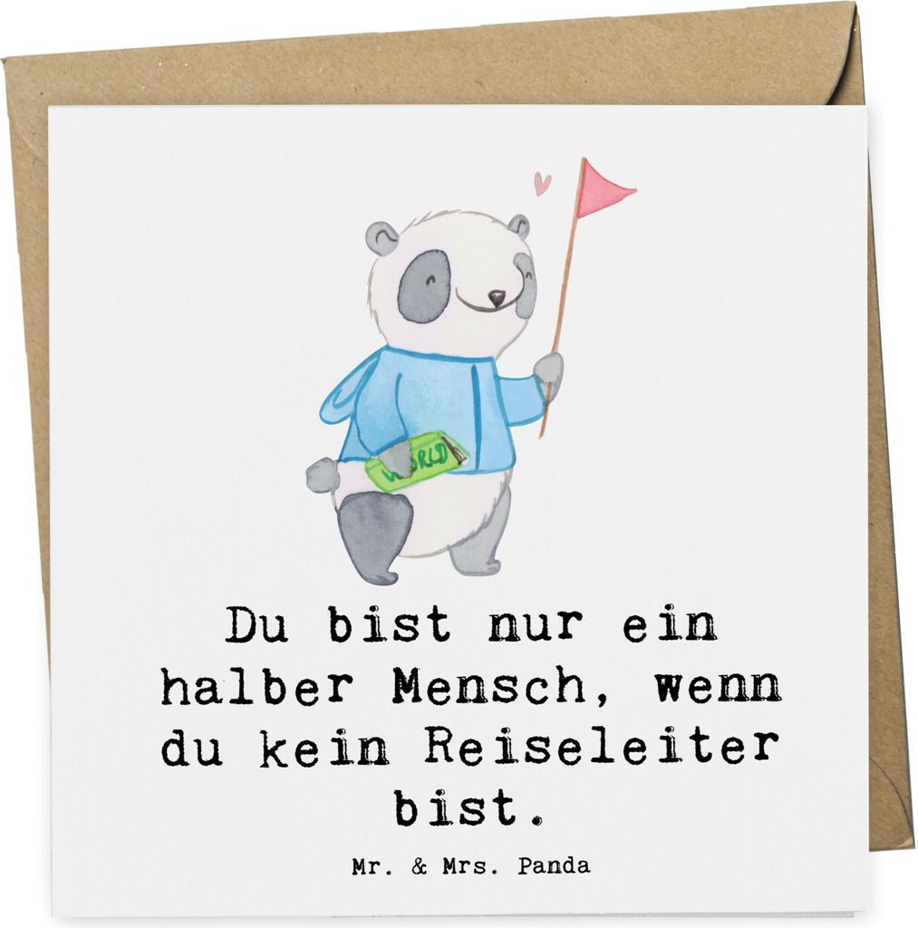 Mr. & Mrs. Panda doppelkarte Reiseleiter Herz - Weiß - Produktbild 