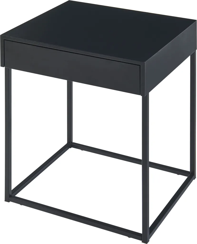 Petite table basse Rautjärvi carrée en métal noir pour salon et bureau