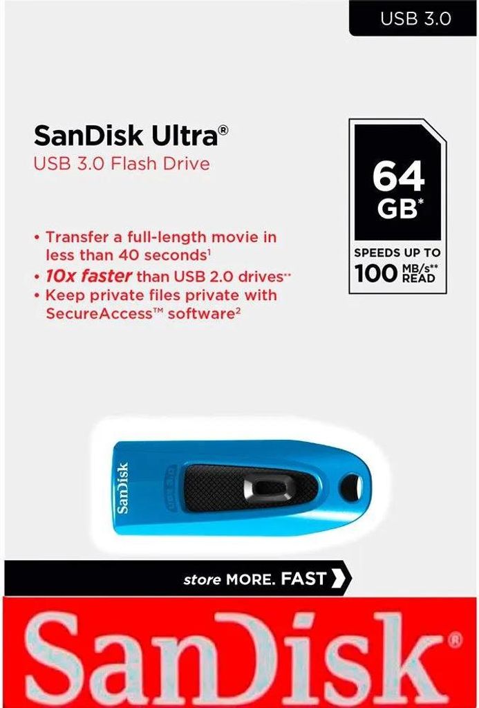Sandisk Ultra Usb 3.0 64gb Usb-stick Blau Blau One Size