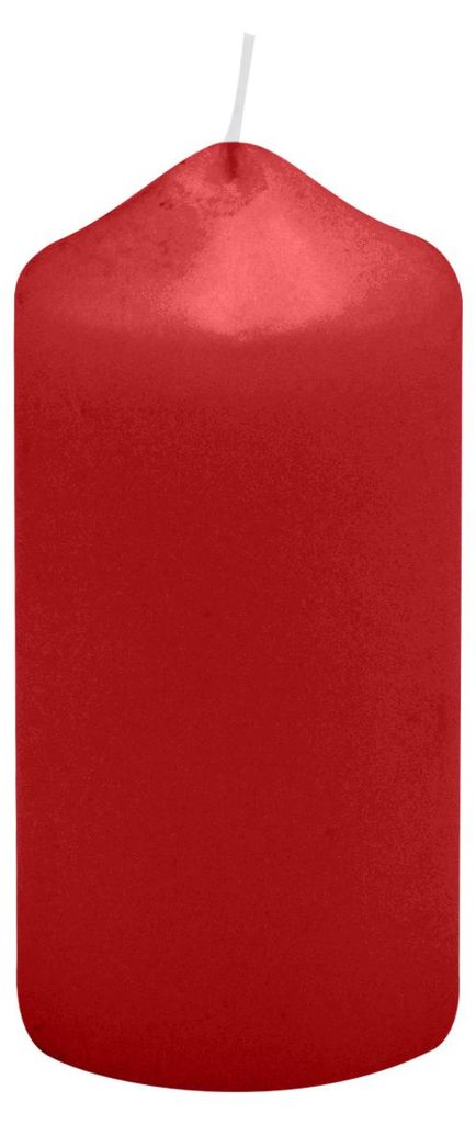 Spitzkopf Stumpen Kerzen Rot 8 x Ø 4 cm, 12 Stück Produktbild 