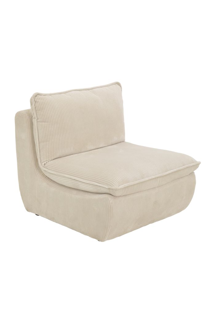 Hela Tische, Relax-Sessel Rhodos, Bezug Cordstoff Beige, gepolstertes Gestell, breite Sitzfläche, aufgesetztes Kissen, ca.180kg belastbar