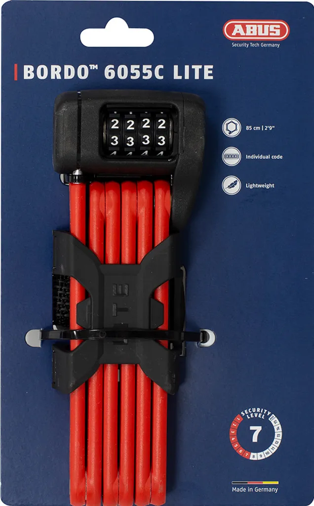 Abus Bordo Lite 6055C/85 Red Antivol Pliable à Code pour Vélo Route - 2