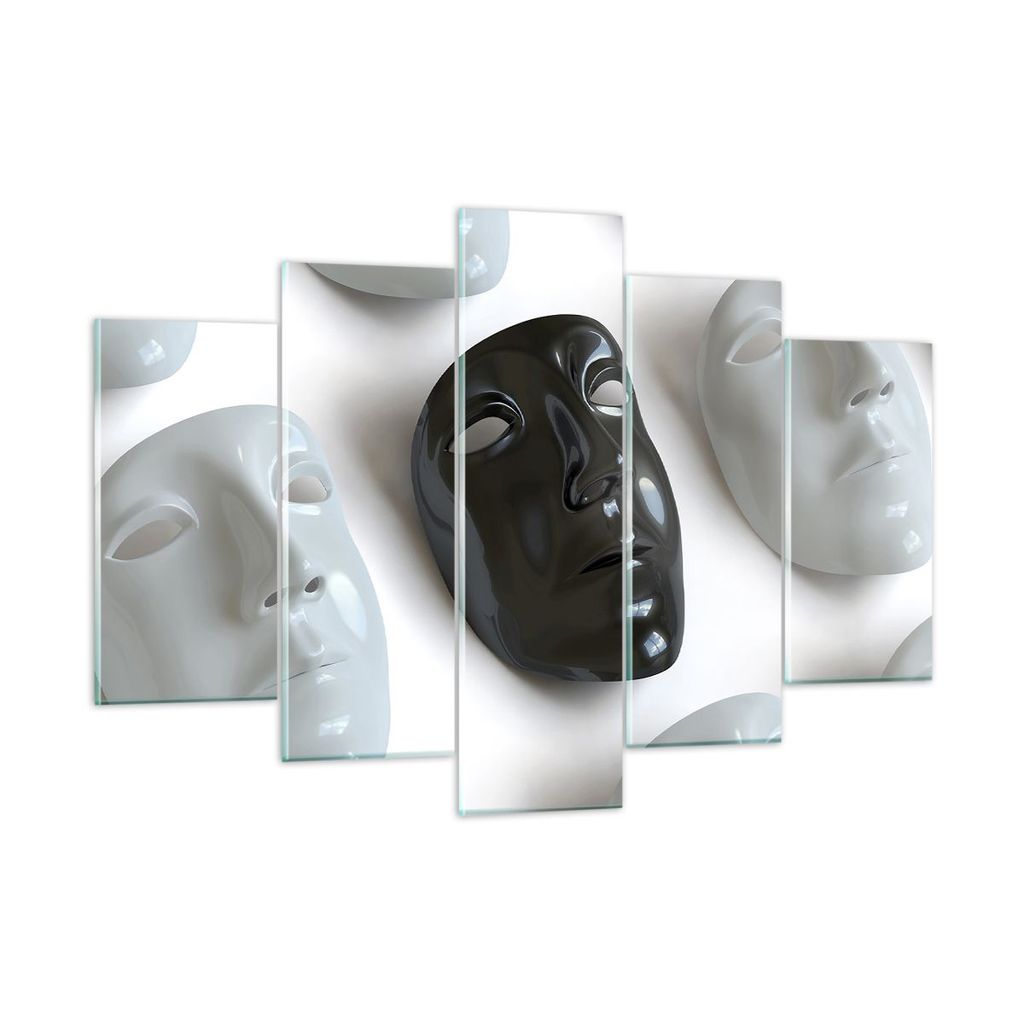 Bilder auf glas - Venedig Maske Schauspieler Theater - 150x100cm - Glasbilder - Wandbilder - Kunstdruck - Wanddekoration aus Glas - Glas Bilder - W...