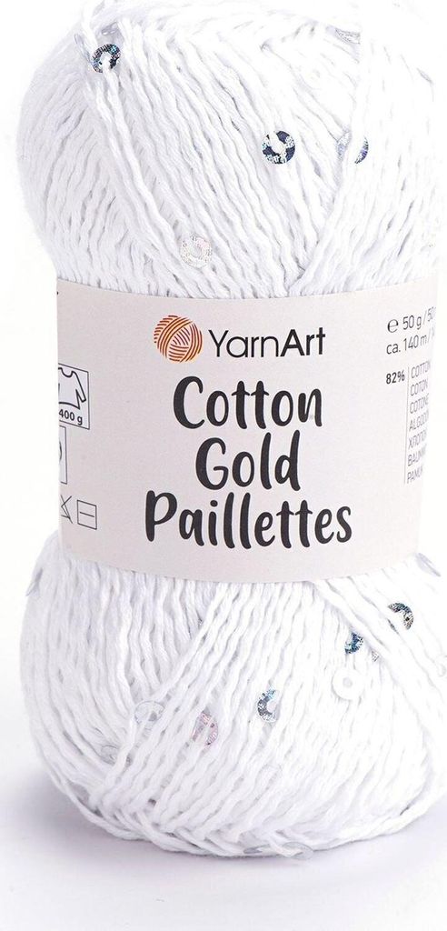 Yarn Art Bawełna Gold Paillettes 7102 Przędza dziewiarska Zdjęcie produktu 