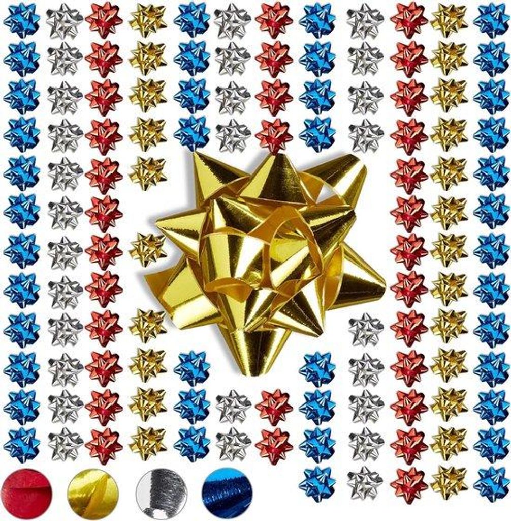 100 selbstklebende Geschenkstrümpfe für Geburtstage oder Weihnachten - Set von 100 - Ø 5 cm - bunte Tischdekoration für Geburtstag