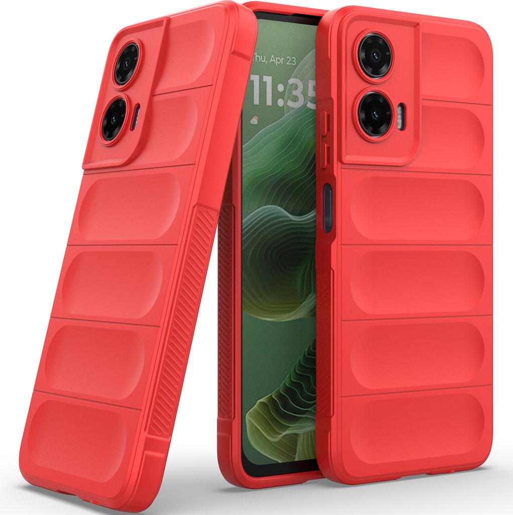 Handyhülle für Motorola Moto G35 Weich TPU Silikon Stossfest Anti-rutsch Hülle Rot