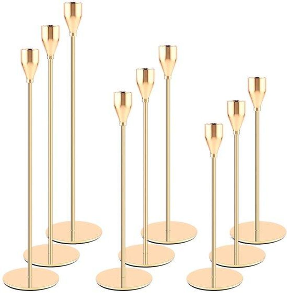 Conische Kerzenständer Set - Minimalistisches Design - 9 Stücke - Edelstahl