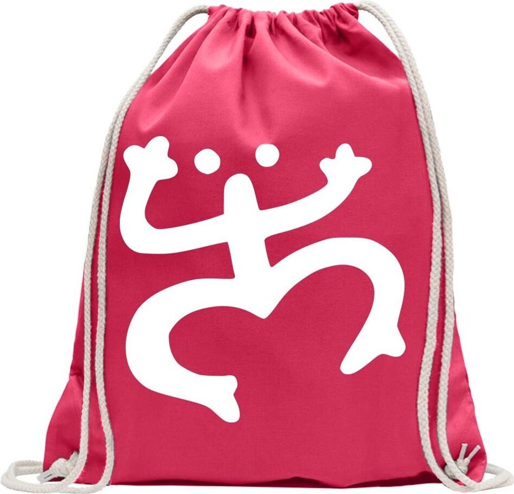 Kiwistar - Turnbeutel - pink - Coqui Frog Symbol - Fun Rucksack Sport Beutel Gymsack Baumwolle mit Ziehgurt
