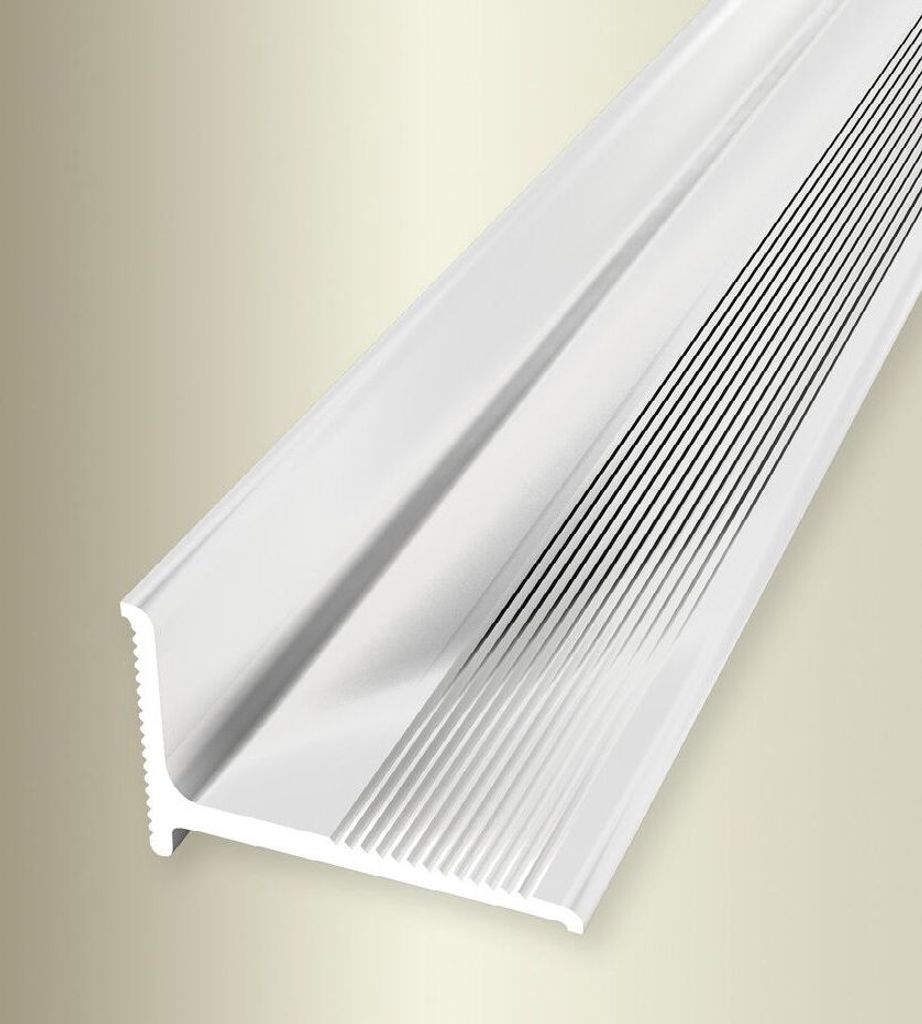 PROVISTON | Abschlussprofil | Breite: 21 mm | Höhe: 2 mm | Länge: 2000 mm | Aluminium pulverbeschichtet | Wandabschlussprofil | Gerillt | Weiß |...