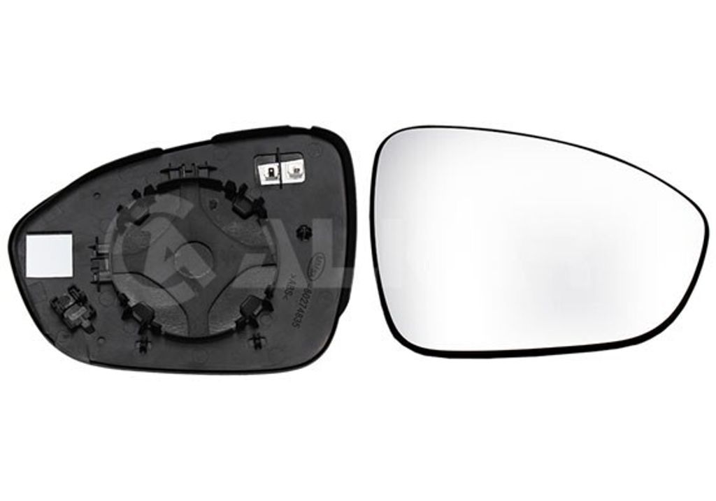 ALKAR Spiegelglas Außenspiegel Rechts für RENAULT Sandero / Stepway II (B8) Beheizbar Konvex 6432748
