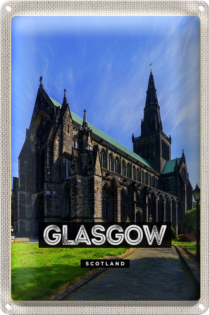 Blechschild Reise 40x30cm Glasgow Scotland Schloss