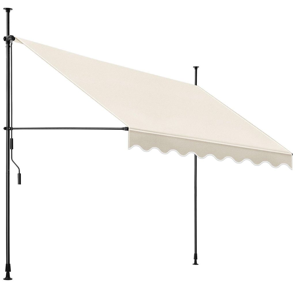 tectake® Klemmmarkise mit Handkurbel einfache Montage Produktbild 
