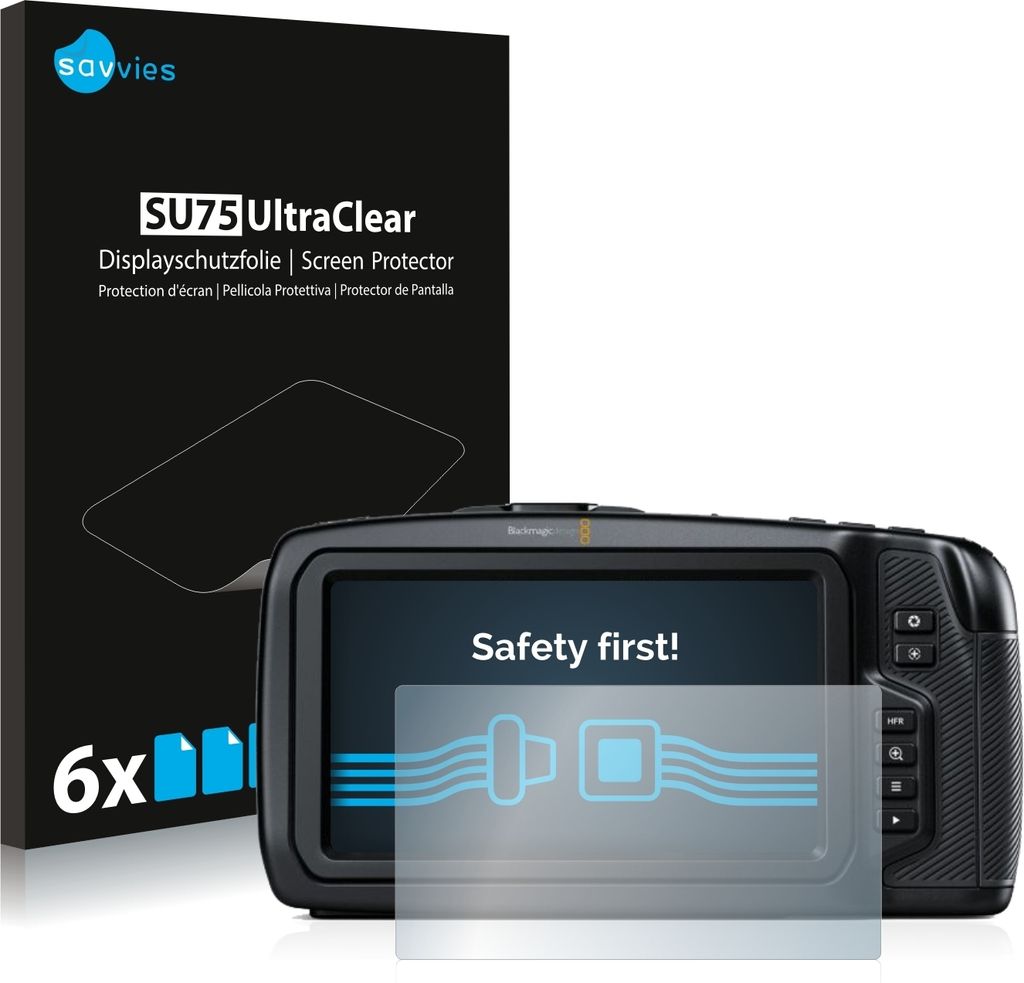 6x Für Blackmagic Pocket Cinema Camera 6K Schutzfolie Savvies Displayschutz Display Schutz Folie Klar Transparent