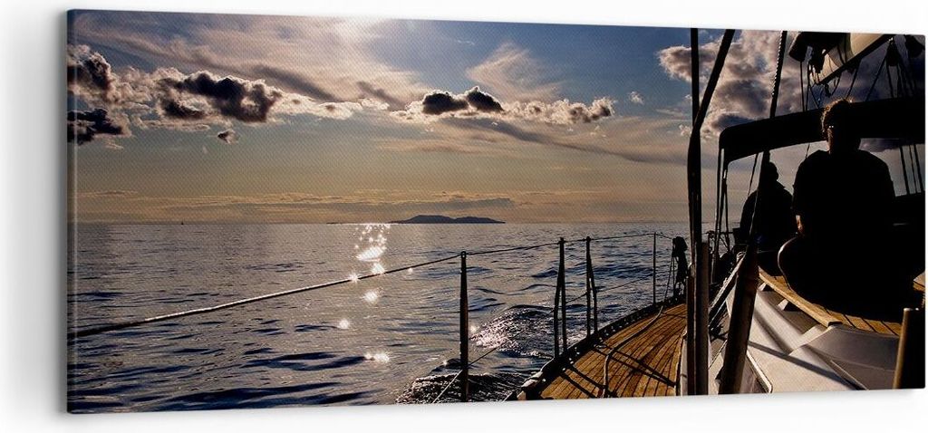 Bild auf Leinwand - Leinwandbild - Kroatien Yacht Segeln Segelboot - 120x50cm - Wand Bild - Wanddeko - Leinwanddruck - Bilder - Kunstdruck - Leinwa...