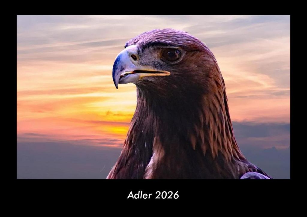 Adler 2026 Fotokalender - Querformat DIN A3, Monatskalender mit Bild-Motiven von Haustieren, Bauernhof, wilden Tieren und Raubtieren