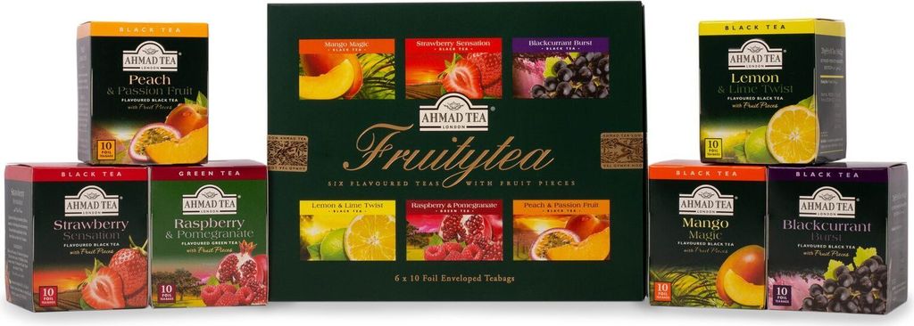 Ahmad Tea- Fruitytea 6 verschiedene Früchte Tee Sorten als Geschenkbox