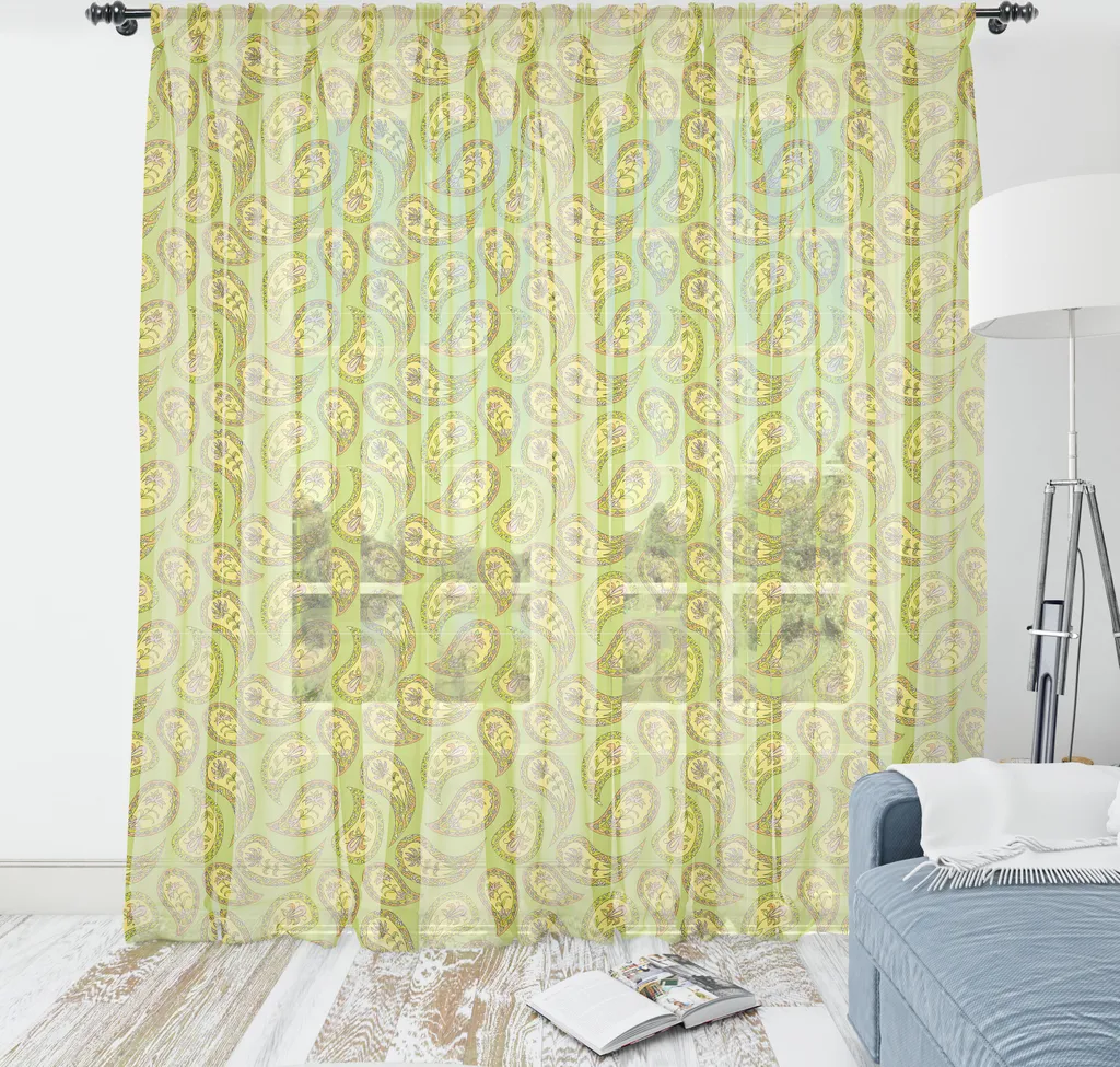 Grande Arazzo Orientale Paisley 210x274 | Abakuhaus Satin Giallo