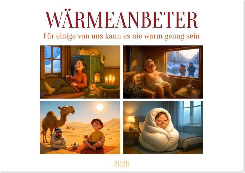 Wärmeanbeter (Wandkalender 2026 DIN A3 quer), CALVENDO Monatskalender