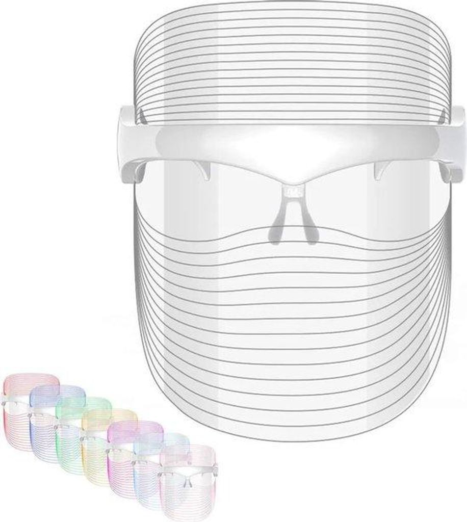 LED-Gesichtsmasker, 7 Farben, Fototherapie, einfach zu verwenden, für alle Hauttypen geeignet, USB-Beleuchtungsmasker.