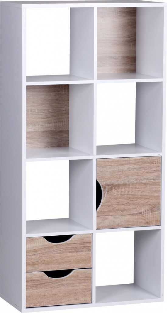 Wohnling Knihovna MASSA 60 x 120 x 29 cm Dub sonoma bílý se Obrázek produktu 