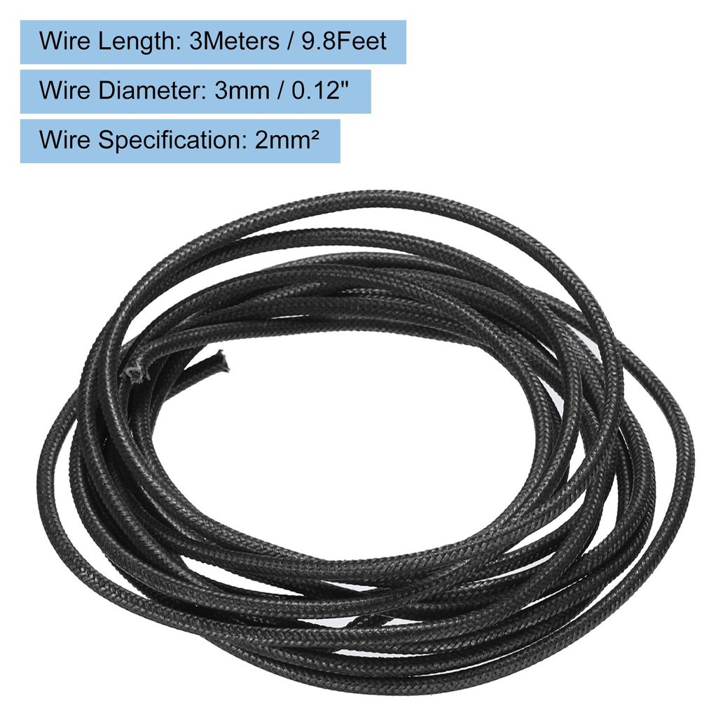 14 AWG Silikon Elektrokabel 2 mm2 3 Meter Flexibles Hochtemperatur Geflochtenes Kabel Verzinnter Kupferdraht fš¹r Industrie KFZ DIY RC-Autos Boot...