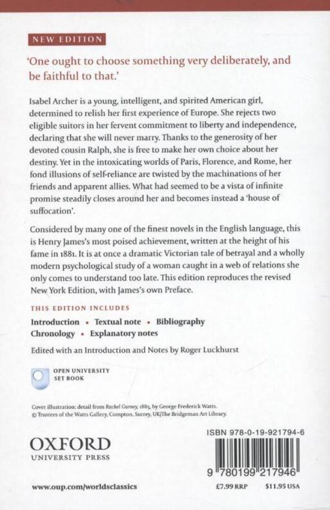 The Portrait of a Lady: With an Introduction and Notes by Nicola Bradbury (Oxford World’s Classics)