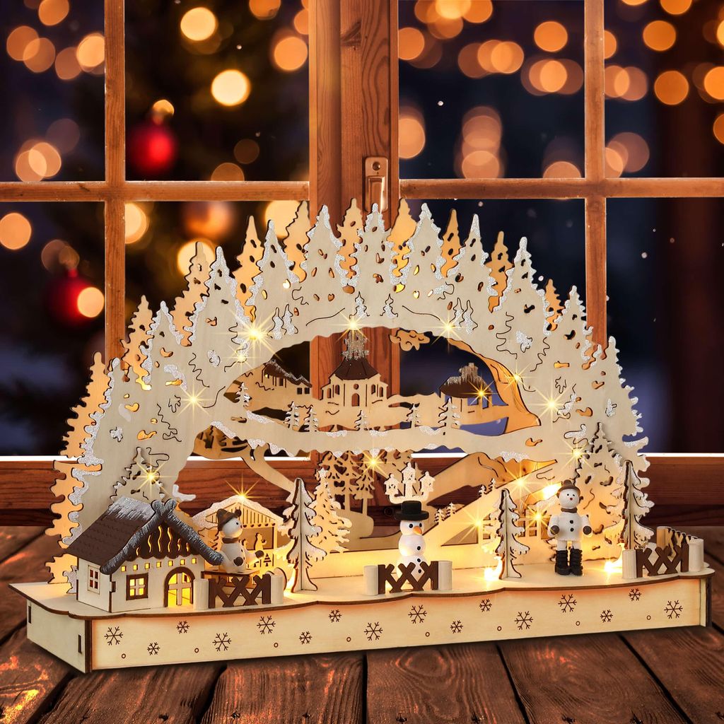 MONZANA Arc Lumineux de Noël "Village d'hiver" LED Blanc Image du produit 