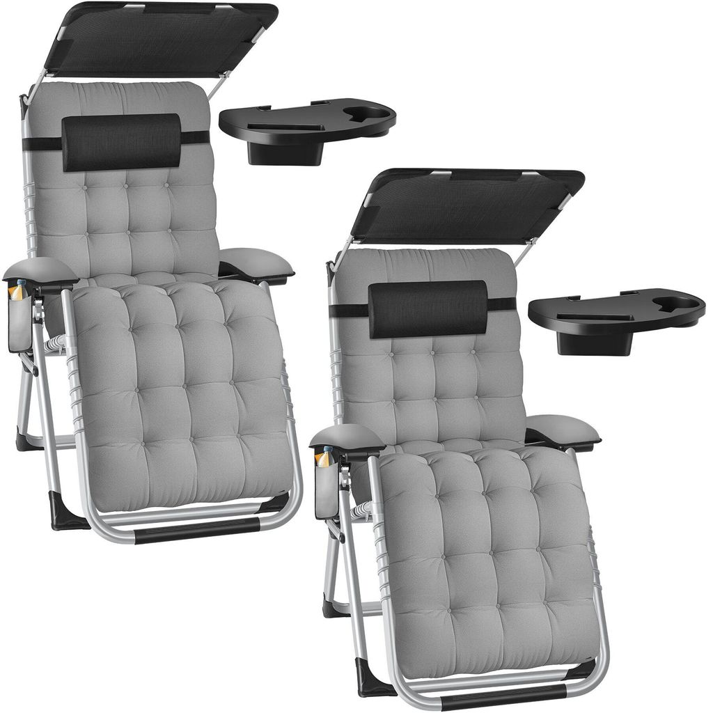 tectake® Sonnenliege Cloud II mit Sonnendach, klappbar Produktbild 