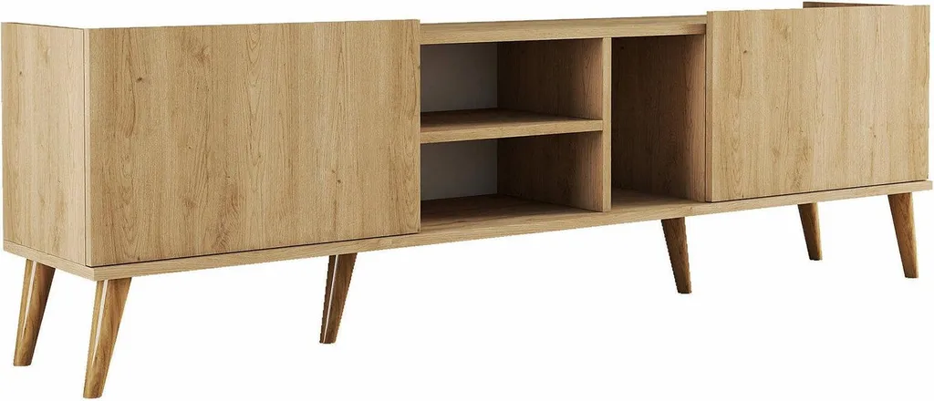 Alberona Meuble TV 180x34x52cm Chêne Brun - Étagère Murale Moderne