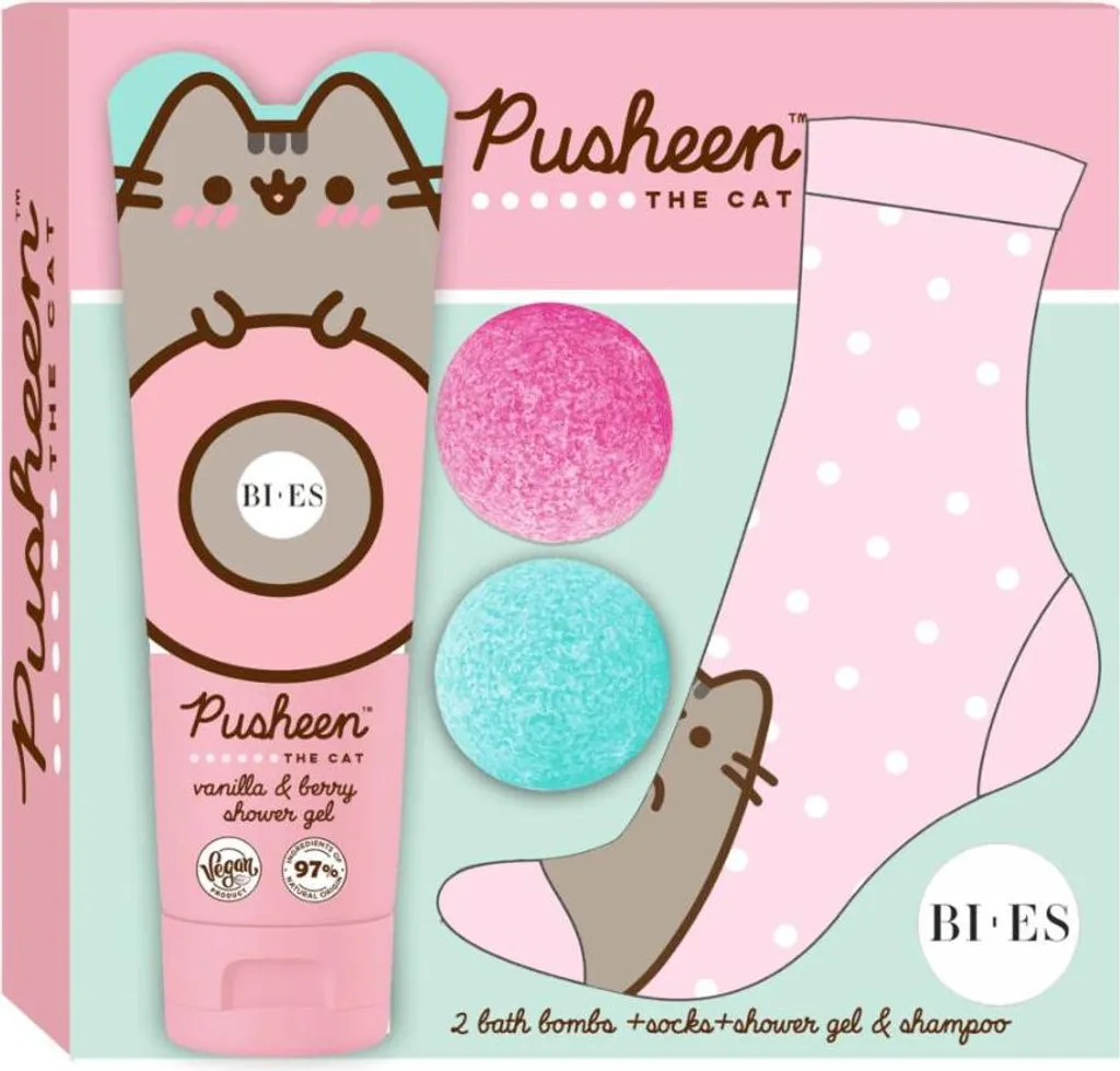 Routine de Bain Enfant Pusheen pour Peau Douce avec Bombes et Chaussettes