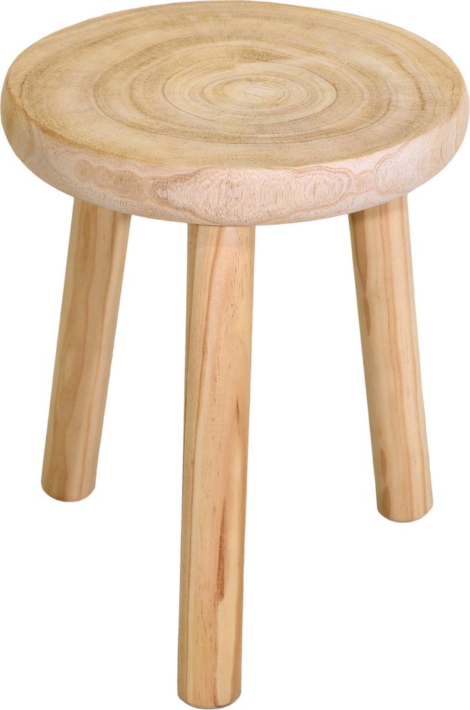 2.03 Sgabello in legno naturale SHAOLIN con tre gambe - ca. Immagine del prodotto 