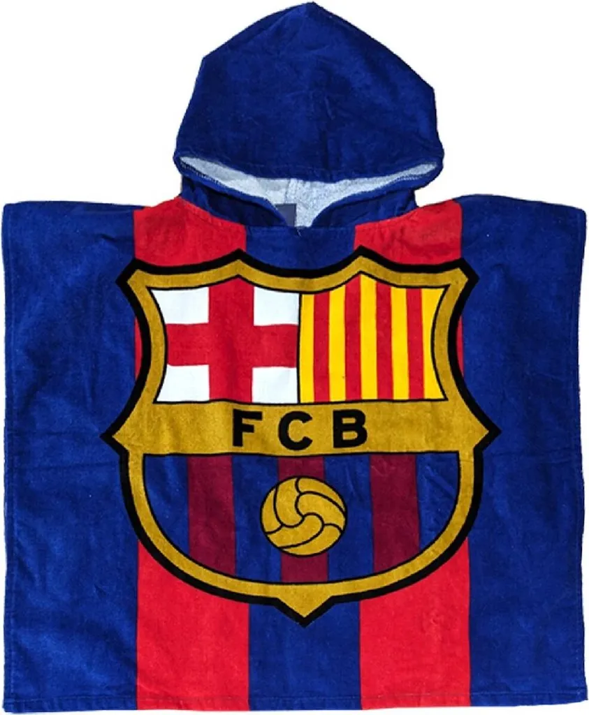 Cape de bain enfant FC Barcelone - Sortie de bain à capuche officielle