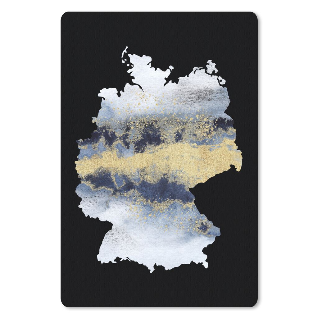 MuchoWow Mauspad Mousepad Karte von Europa - Deutschland - Blau 18x27 cm - Mousepads - Maus Mat - Pad - Mausunterlage
