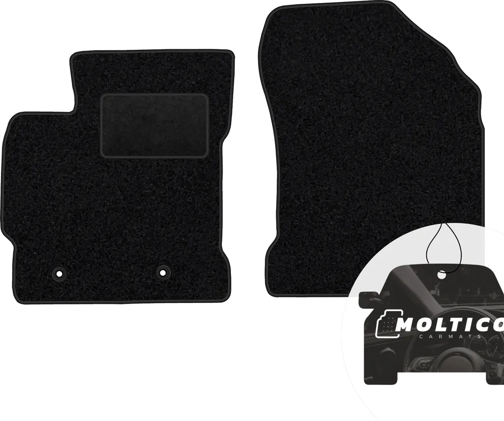 Set 2 Tappeti Anteriori Velours Nero per Toyota Auris 2013-2018 Custom