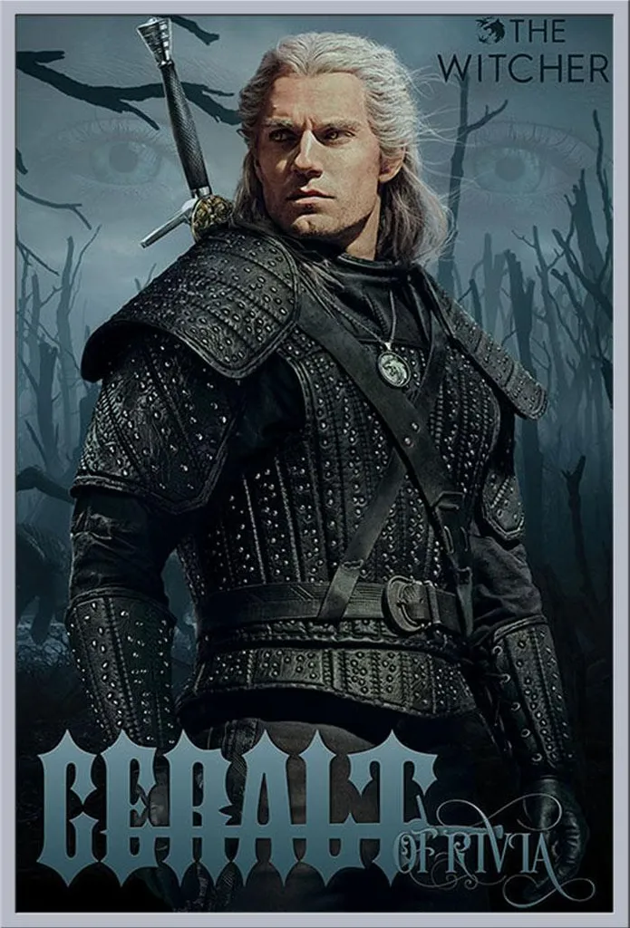 Poster encadré The Witcher Geralt sous vitre acrylique 61x91.5 cm