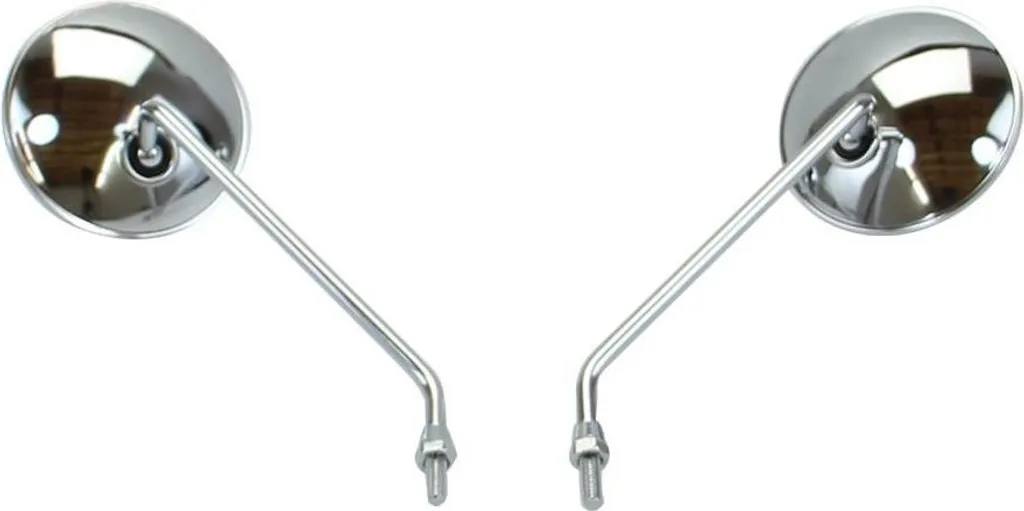 Rétroviseurs de remplacement ronds M8 chrome pour guidon moto universel
