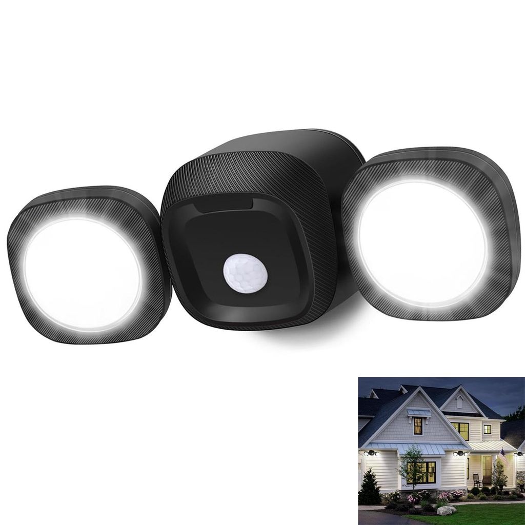 Außenlampe mit Bewegungsmelder Aussen Batterie Aussenlampe Wand Batteriebetrieben LED Aussenleuchte Akku Außenleuchte Strahler Aussen,IP65 Wasser...