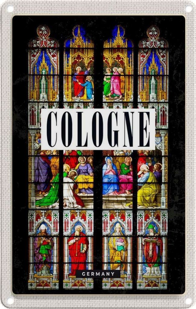vianmo Blechschild 30x20 cm Köln Dom Geschichte Christus Zeichnung Abenteuer Reisen Urlaub