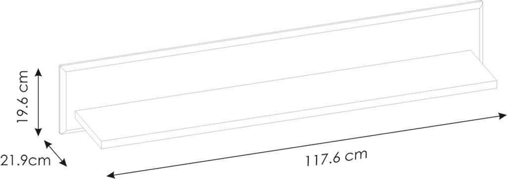 Wandboard Wandregal in Grandson Eiche Nb. CARIATI-129, B/H/T ca. 117,6/19,6/21,9 cm