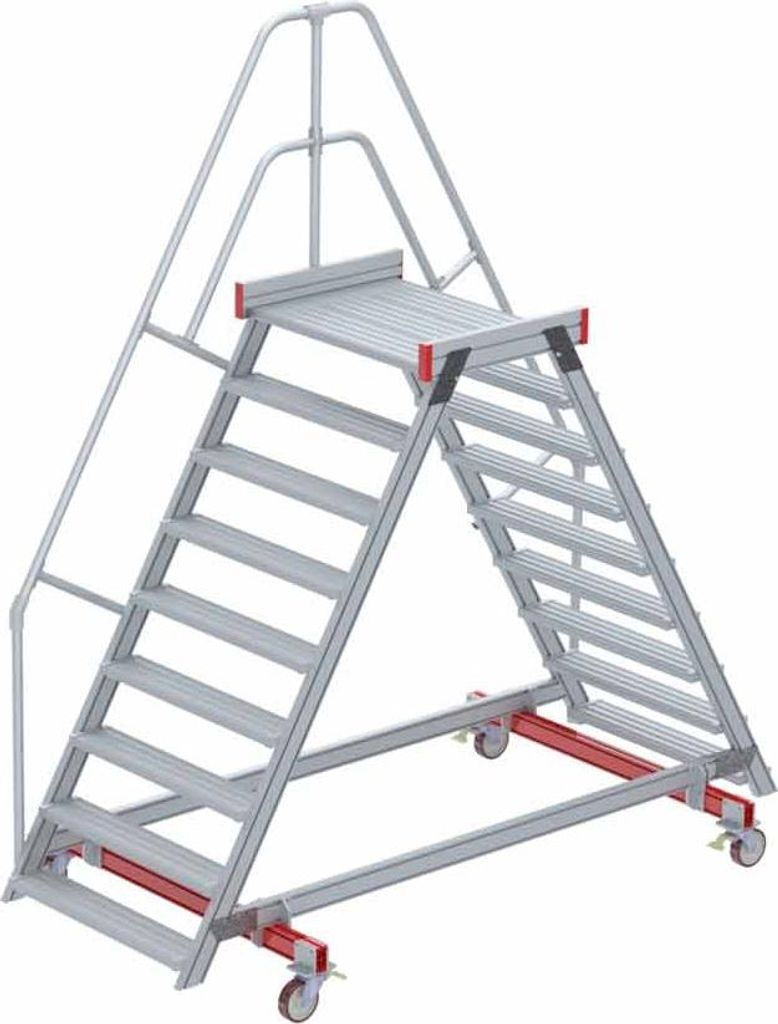 Euroline 512 mobiler Überstieg 60° Stufenausführung Alu gerieft Stufenbreite 1000mm 9 Stufen