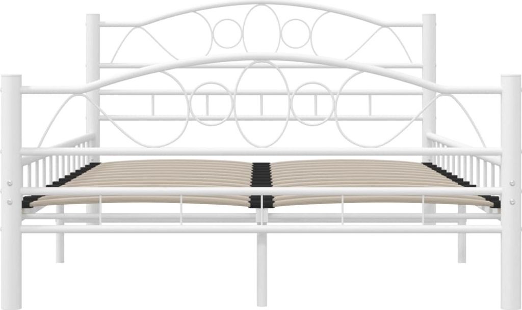 vidaXL Rama łóżka biała metalowa 120x200 cm Zdjęcie produktu 15