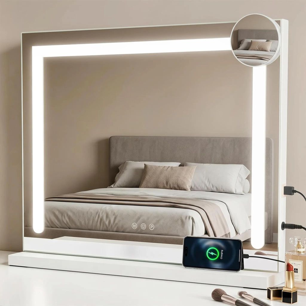 ZMH Specchio cosmetico con illuminazione 58 x 46 cm Immagine del prodotto 