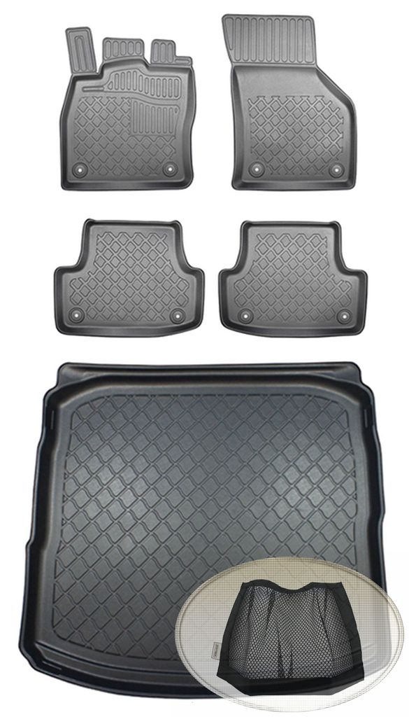 SET Kofferraumwanne Gummifußmatten für Audi A3 8V Facelift Limousine Stufenheck 4-türer 2016-