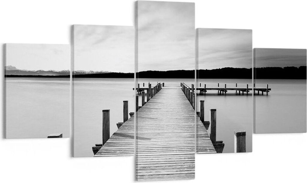 Bild auf Leinwand - Leinwandbild - 5 Teile - Brücke Frieden Wasser - 125x70cm - Wand Bild - Wanddeko - Wandbilder - Leinwanddruck - Bilder - Wandd...