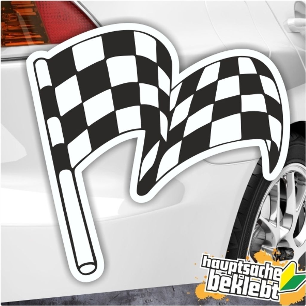 Kiwistar - Autoaufkleber - 20x20 cm - ZielFlagge Fahne - Gewinner Ziel Finish für Auto, Laptop, Fahrrad, LKW, Motorrad Aufkleber Mehrfarbig Sticke...