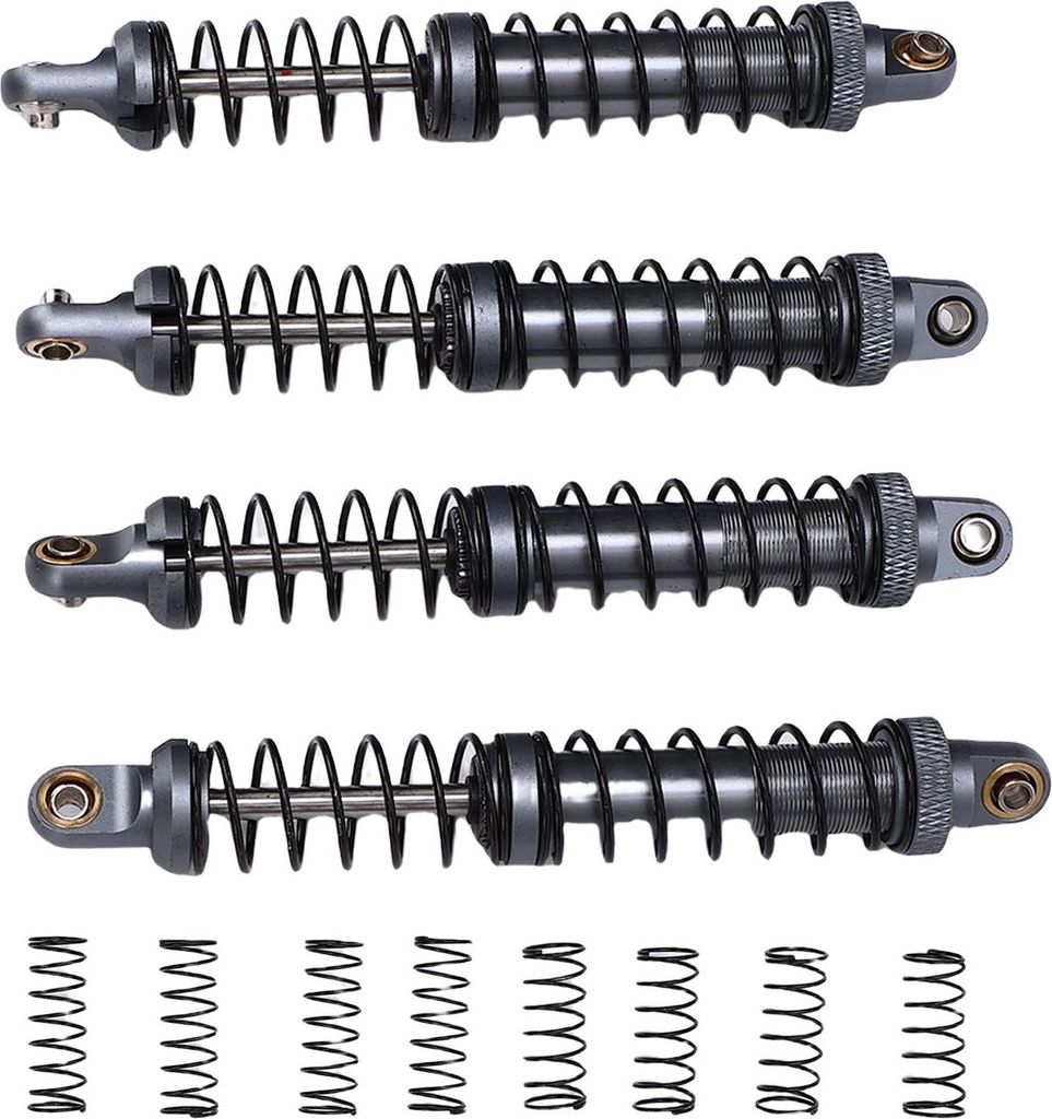 4pcs RC -Auto -Stoßdämpfer -Legierung 100 -mm -Doppelfedern Dämpfer für 1/10 Crawler Off Straße Ti Farbe