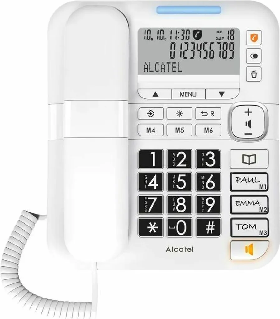 Téléphone fixe Alcatel TMAX Blanc senior avec grosses touches confort