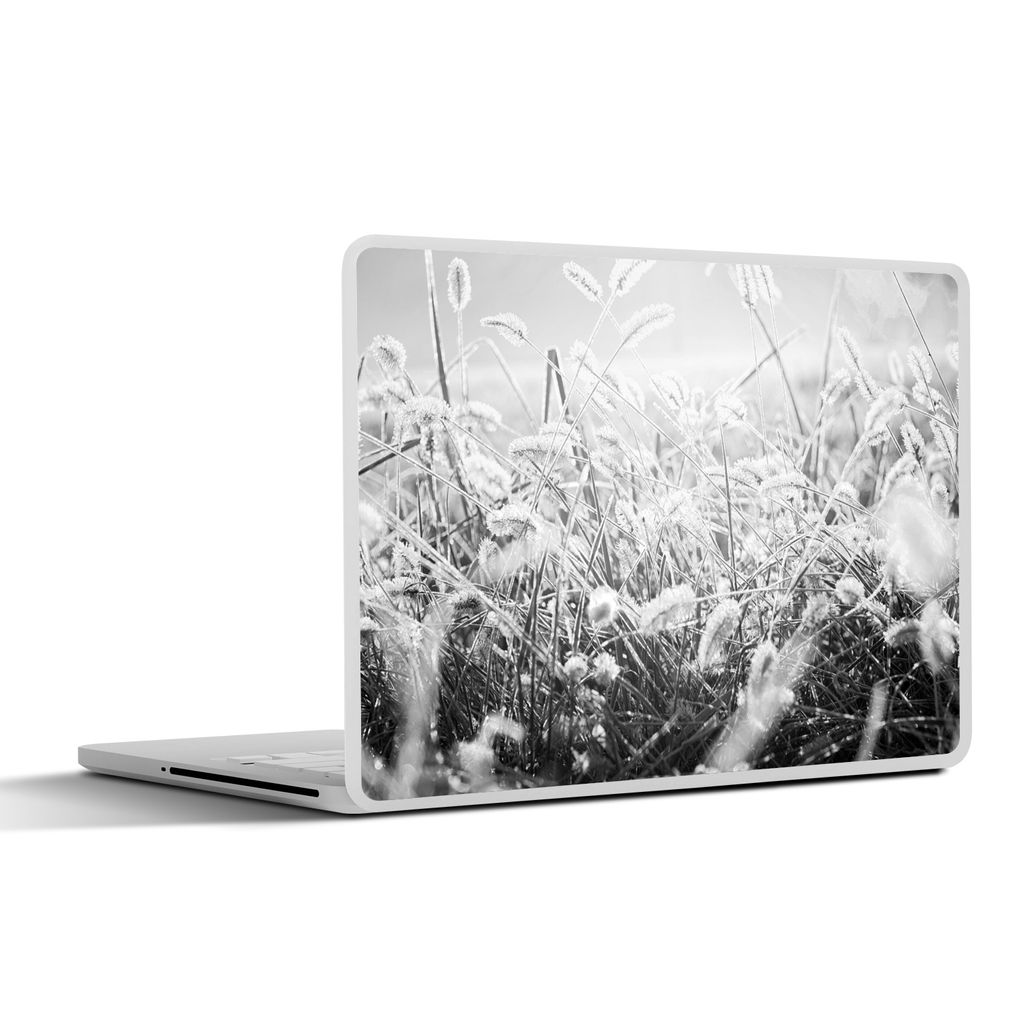 MuchoWow Laptop Aufkleber Sticker Cover Winter - Eiscreme - Schwarz - Weiß 36.5x27.5 cm - Laptop-Sticker