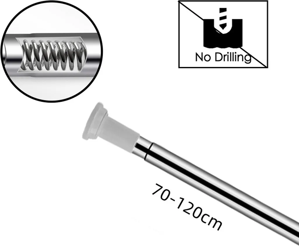 Fiqops Asta Tensione Acciaio Inox 70-120cm | Tenuta Meccanica Certificata